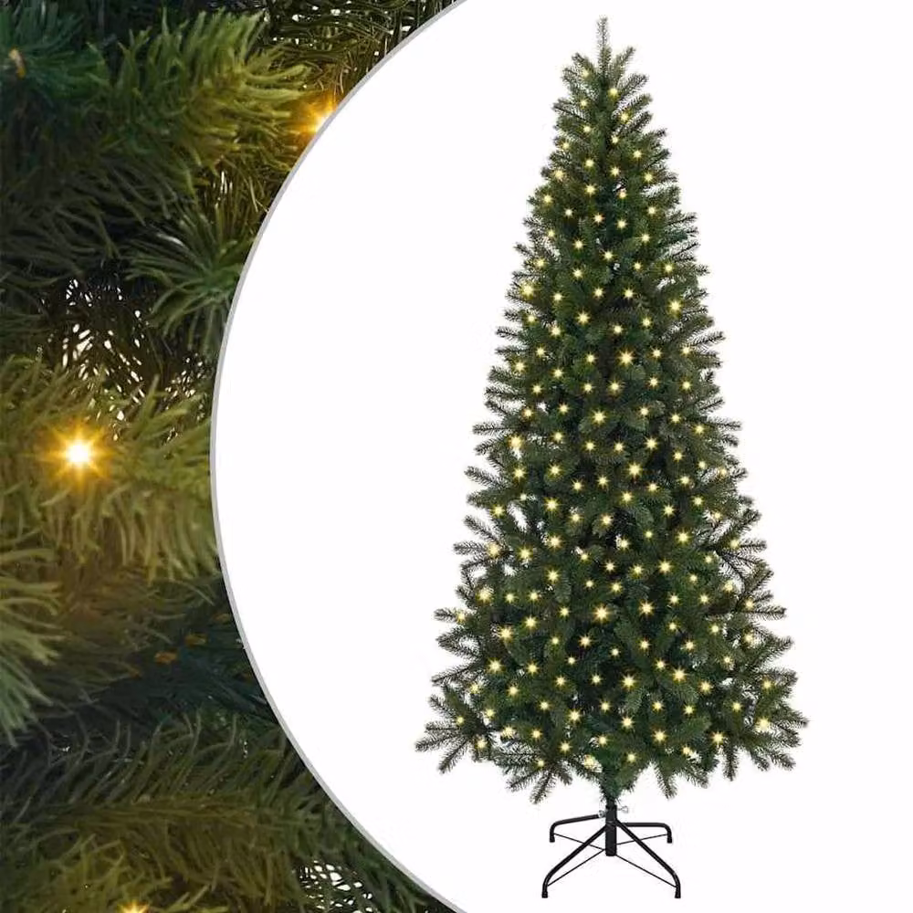 Berkfield Home Elegant Artificial Christmas Tree with 300 LEDs, Green, Height: 180 cm, Width: 90 cm, Depth: 90 cm – 3