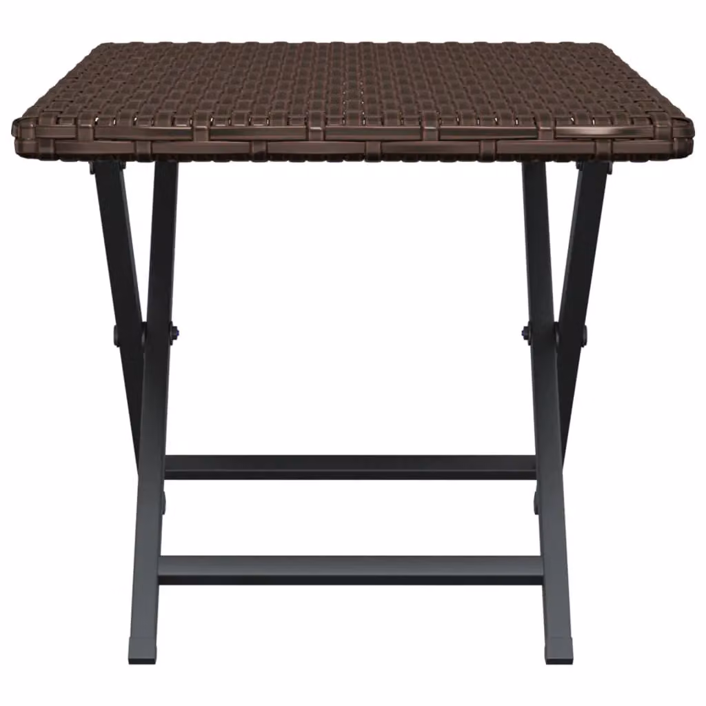 Berkfield Home Brown Poly Rattan Folding Table W/D/H: 45 x 35 x 32 cm – 3