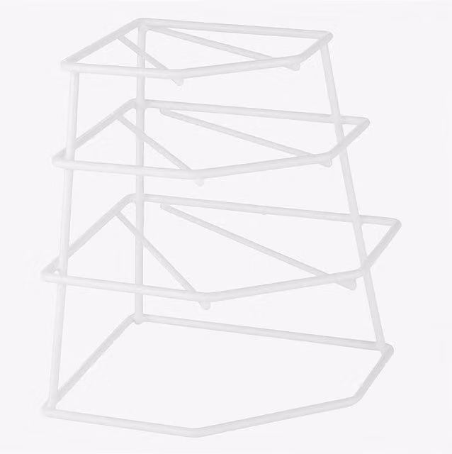 Nordara White 4 Tier Corner Plate Organiser Kitchen Plastic Rack – 1