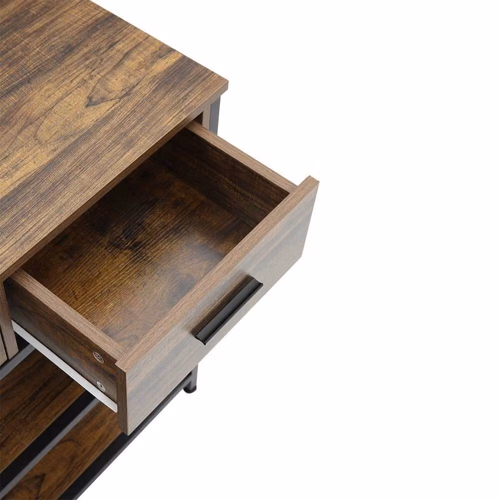 KORVIXA Retro Console Table with 3 Drawers in Brown – 2