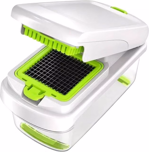 PAWNORA 15-in-1 Vegetable Chopper and Slicer with Multiple Blades in Green and White