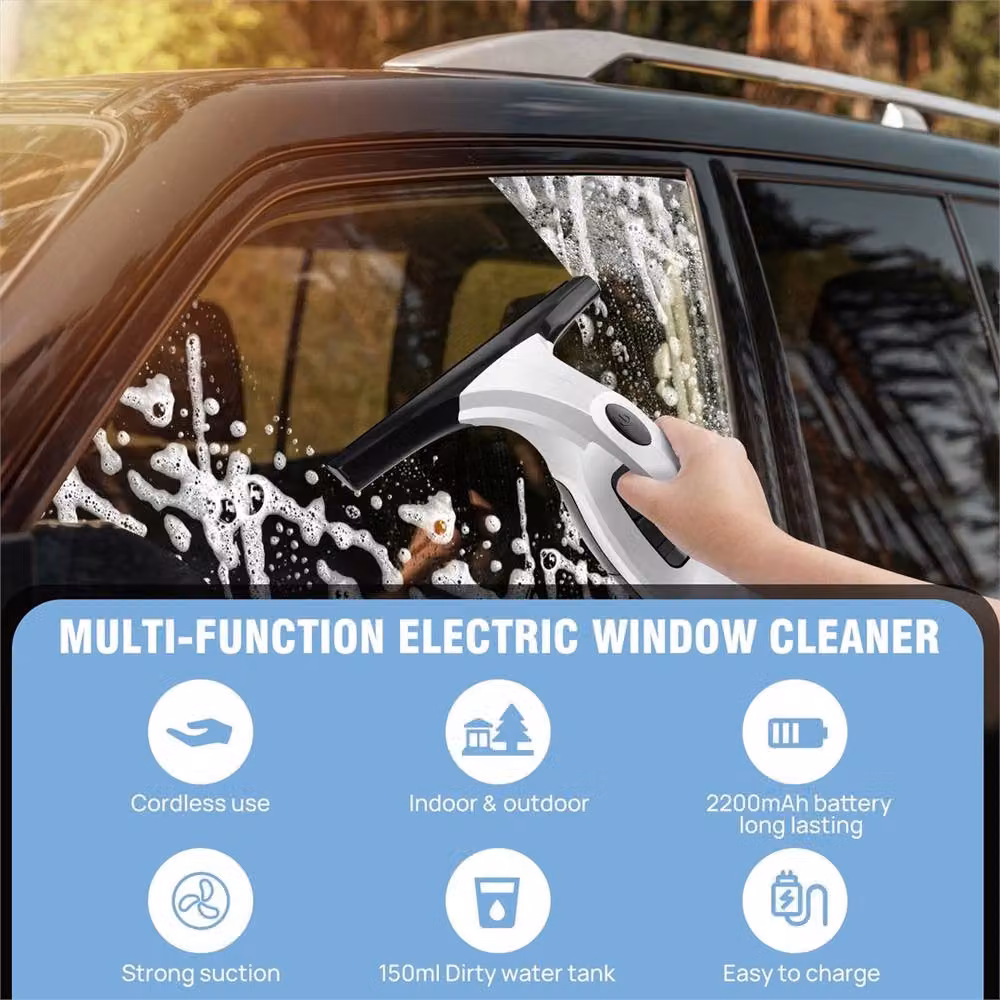 Nordara Cordless Rechargeable Handheld Window Vacuum Glass Cleaner in White – 3
