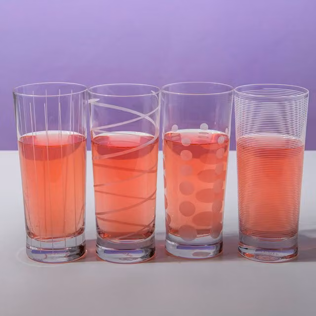 Mikasa Transparent Crystal Glass Tumblers, 4 x 550 ml