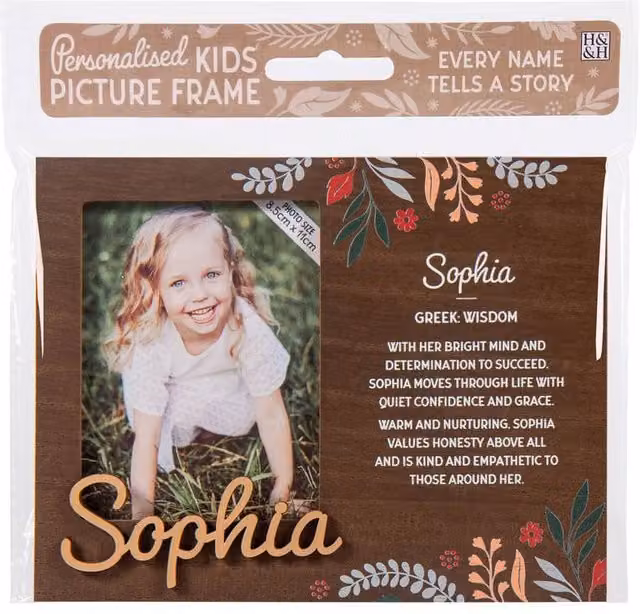 History & Heraldry Sophia Pre-personalised Child's Picture Frame, Brown, W: 8.5 cm, H: 11 cm – 2