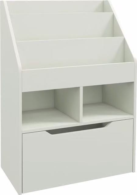 HOMCOM Kids Bookshelf and Toy Organiser with Storage Drawer and Wheels, Green