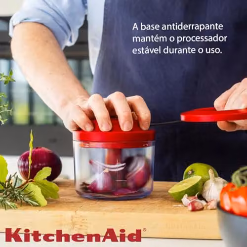 KitchenAid Manual Food Chopper in Red with Stainless Steel and Plastic Components – 4