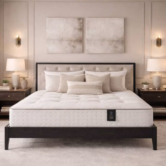 Aspire Signature 5000 Pocket Cashmere and Wool Dual Sided Mattress, Medium, White, W/D/H: 200 x 200 cm