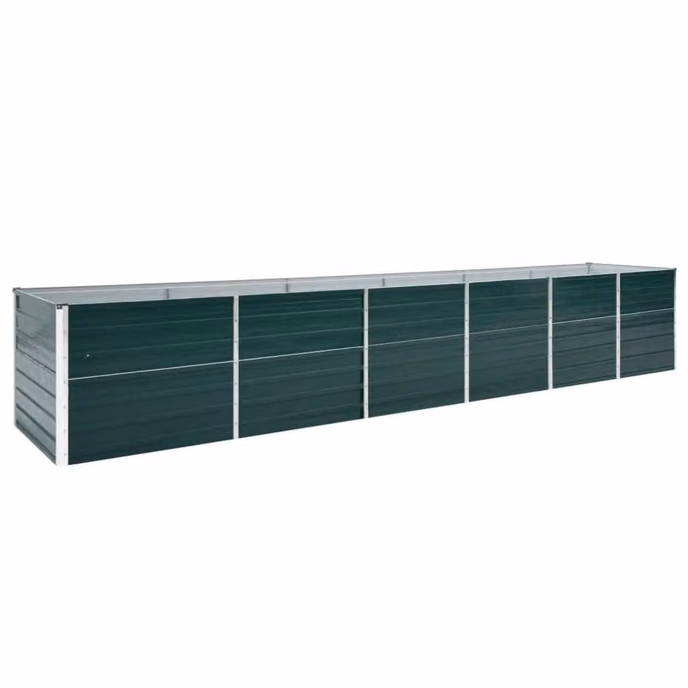 Berkfield Home Garden Galvanised Steel Raised Bed in Green, W/D/H: 480 x 80 x 77 cm – 2