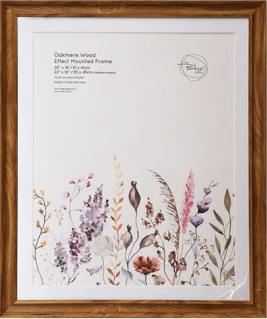 The Port. Co Gallery Single Rectangular Mounted Photo Frame, Brown, W: 50.8 cm x H: 40.64 cm