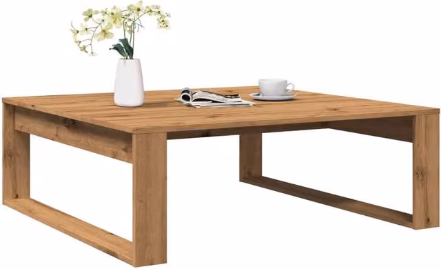 Berkfield Home Artisan Oak Coffee Table in Brown, W/D/H: 100 x 100 x 35 cm