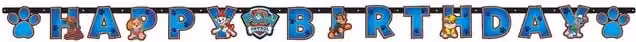 Paw Patrol Happy Birthday Letter Banner Pack of 6 in Grey and Blue