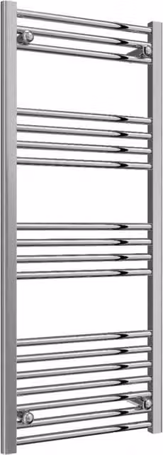 Bathroom Kingdom Capo Electric Chrome Straight Heated Towel Rail, Silver, W: 120 cm, H: 50 cm