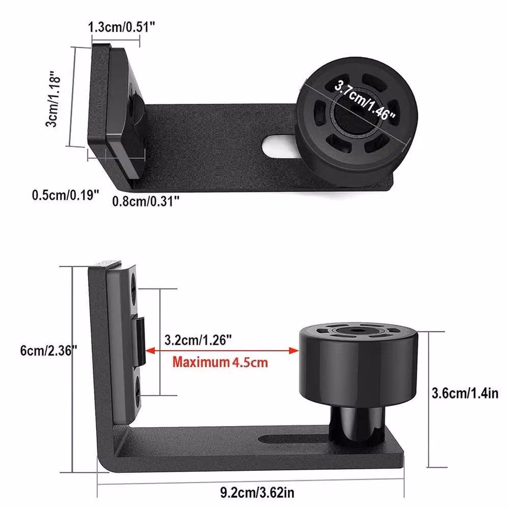 NESTLUNE Adjustable Floor Guide for Sliding Barn Door Bottom in Matt Black, W: 520 mm, L: 10000 mm – 3