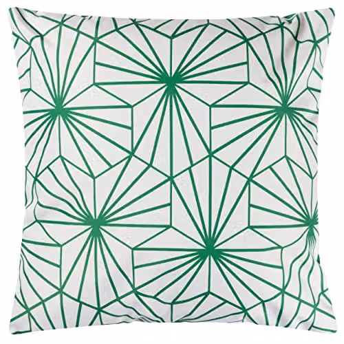Riva Home Hexa Graphic Outdoor Square Cushion, Green, W/D/H: 43 x 43 x 43 cm