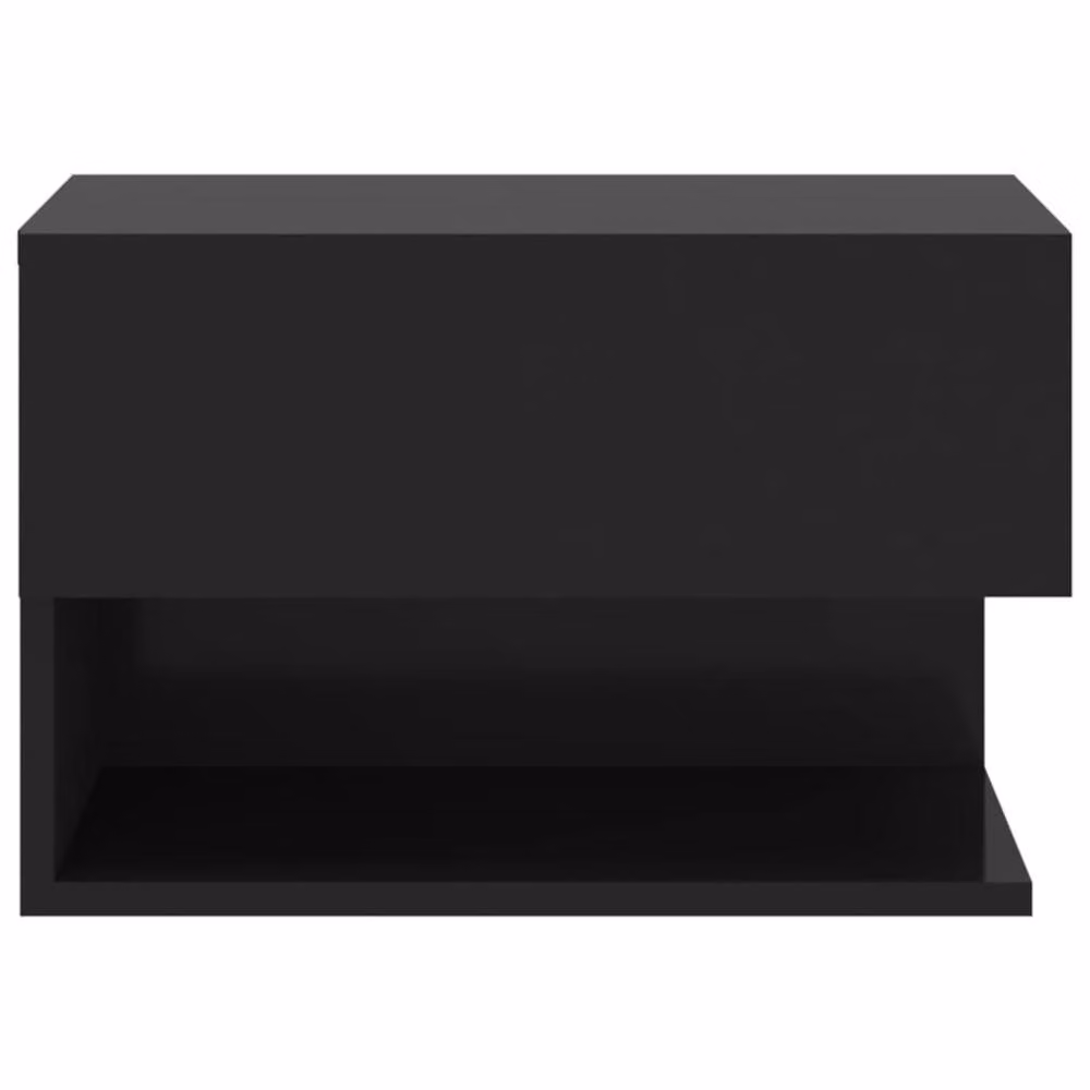 Berkfield Home Modern Wall-mounted Bedside Cabinet in Black Matt – 4