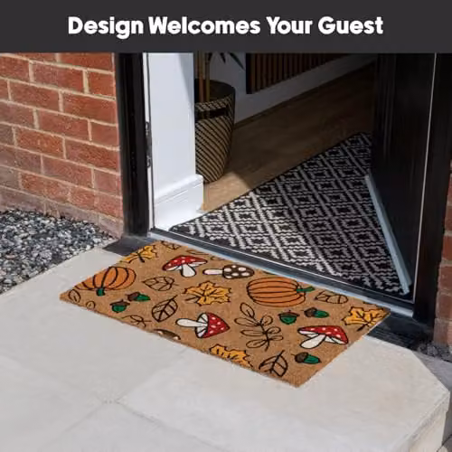 JVL Brown Coir Entrance Doormat with Non-Slip Latex Backing, W: 45 cm, D: 75 cm – 2