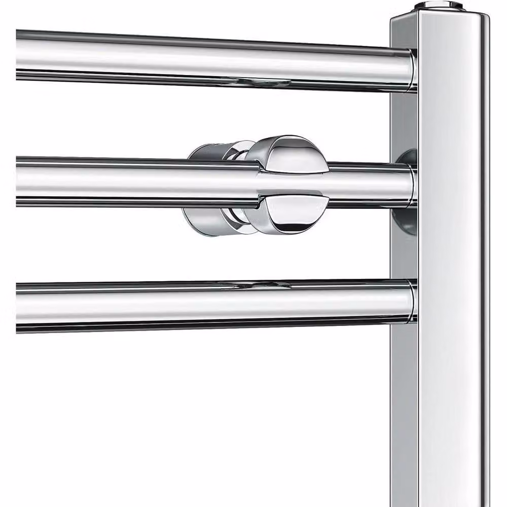 VOGREX Silver Steel Straight Heated Towel Rail, W: 80 cm, D: 40 cm, H: 40 cm – 2