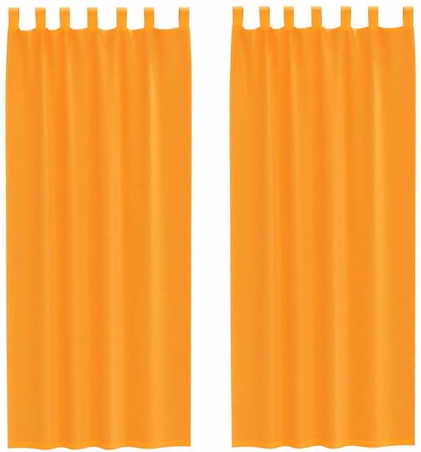 Berkfield Home Orange Voile Fabric Panel Curtains with Tabs, 2 Pack, W: 140 cm, H: 260 cm – 1