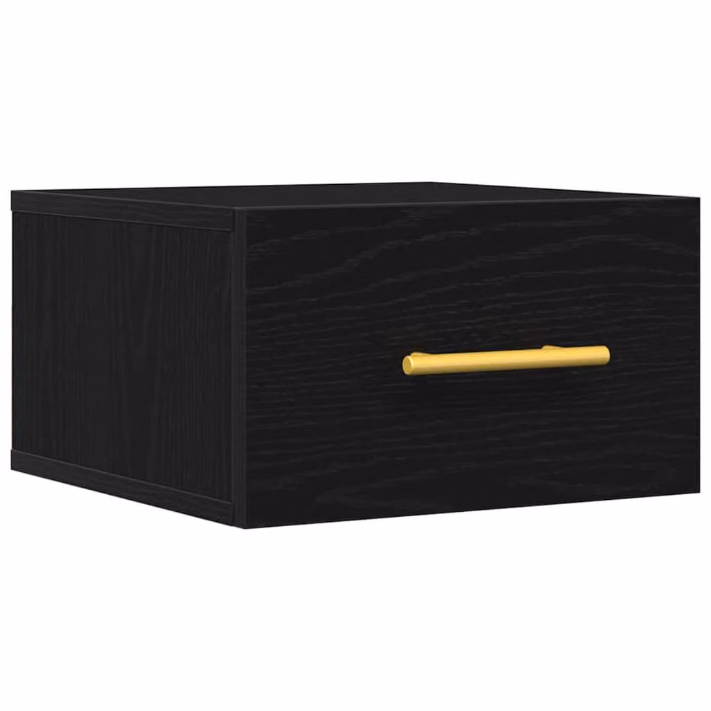 Berkfield Home Wall-Mounted Bedside Cabinet in Black Oak, W/D/H: 35 x 35 x 20 cm – 2