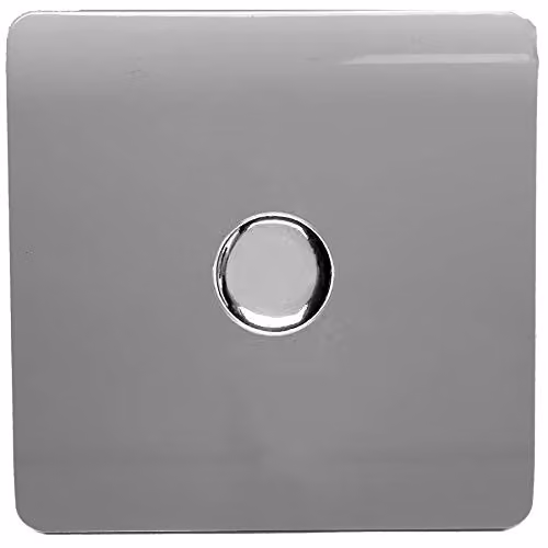 Trendi 1 Gang 2 Way 100w LED Dimmer Screwless 10 Amp Light Switch - Light Grey
