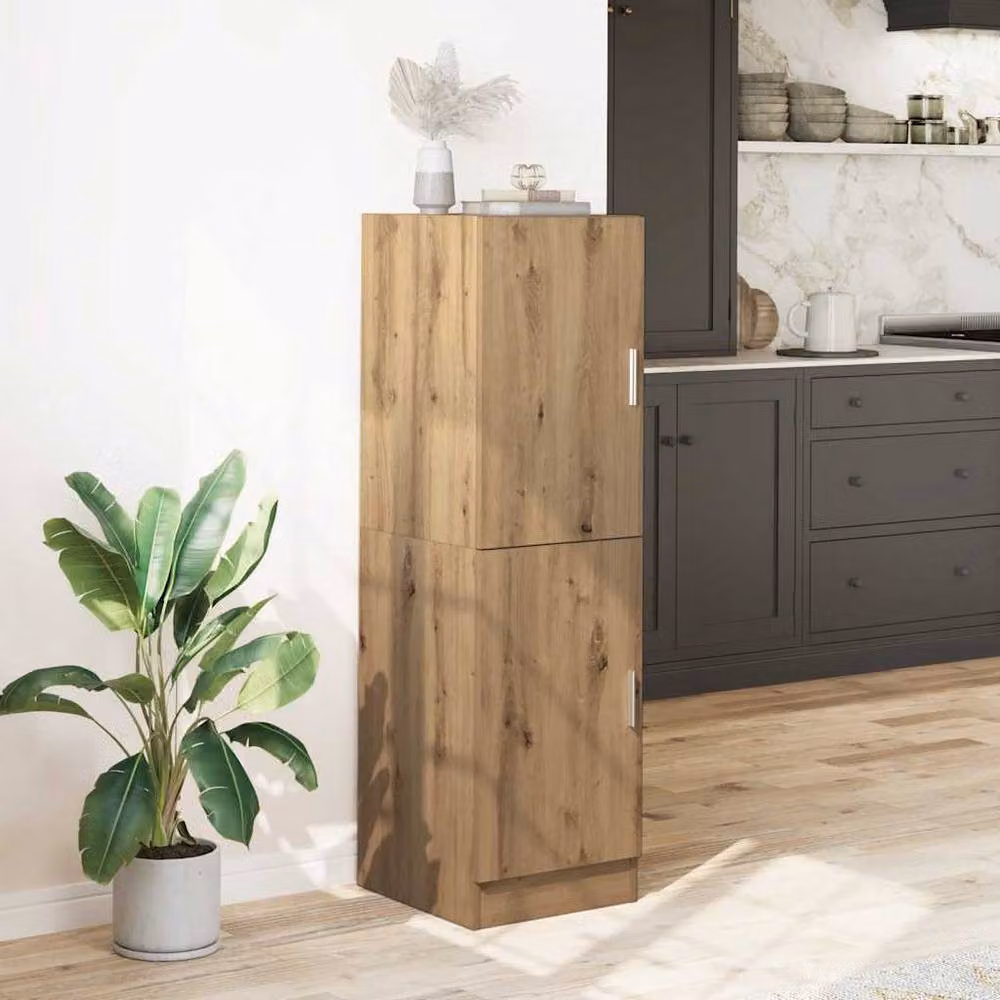 Berkfield Home Artisan Oak Kitchen Cabinet in Brown, W/D/H: 38 x 41.5 x 131.5 cm – 3