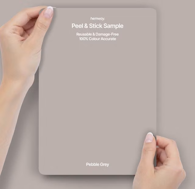 Hemway Interior Paint Sample Peel and Stick Swatch in Pebble Grey