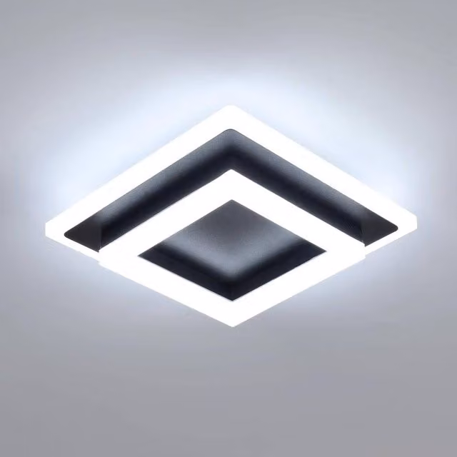 Pheashine Black Square Acrylic LED Ceiling Light, 30W, 6500K, 3300LM, W/D/H: 30 x 30 x 7 cm – 1