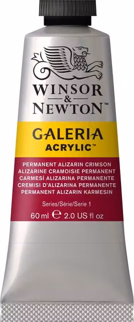 Winsor & Newton Galeria Acrylic Paint, Alizarin Crimson, 60 ml – 1