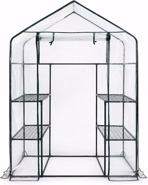 EONLION Mini Walk-in Garden Greenhouse in Green, W/D/H: 100 x 100 x 100 cm