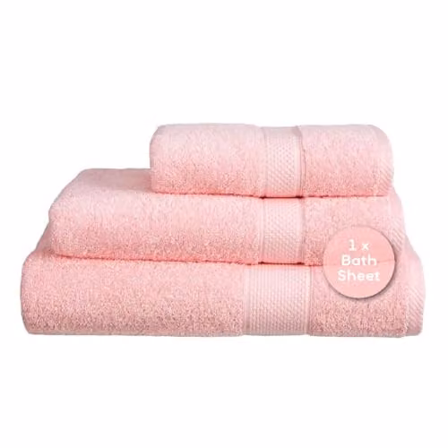 Linens Limited Soft and Luxurious Turkish Cotton Bath Sheets, Pink
