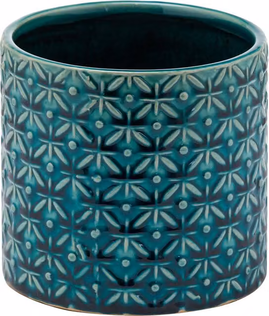 Stephen Collection Thea Geometric Ceramic Tabletop Planter in Turquoise
