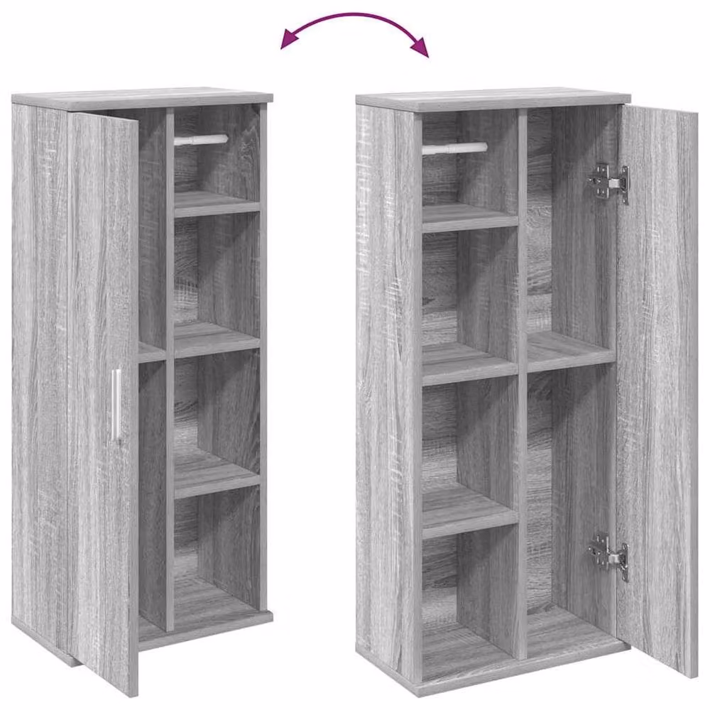 Berkfield Home Durable Grey Sonoma Bathroom Cabinet with Roll Holder, W/D/H: 39 x 22 x 90 cm – 2