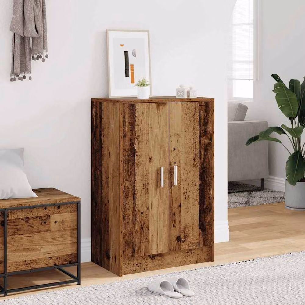 Berkfield Home Rustic Shoe Cabinet in Brown, W/D/H: 60 x 35 x 92 cm – 2