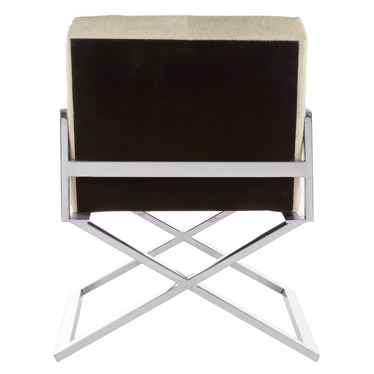 Orsina Contemporary Grey Velvet Armchair with Metal Cross Base and Armrests – 4