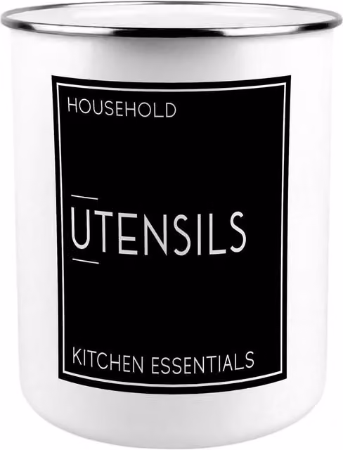 Purely Home Freestanding Minimalist Kitchen Utensil Holder in Black or White