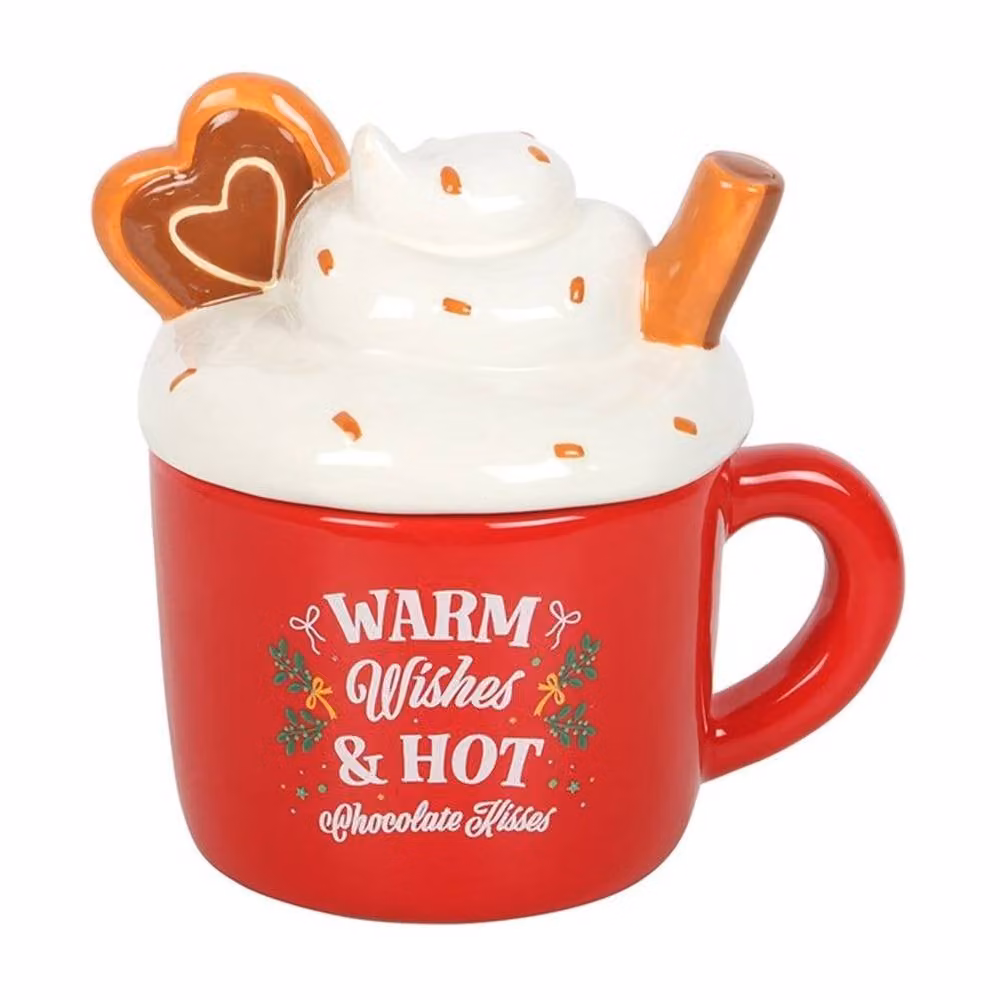 Uniqueful Ceramic Hot Chocolate Mug Shaped Oil Burner in Red – 2