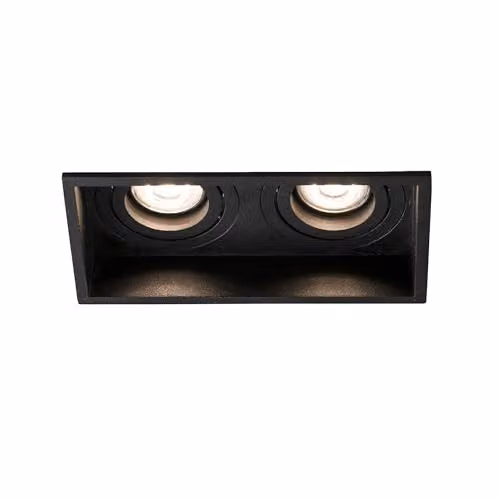 Faro Barcelona Hyde SQ 2L Black Square Adjustable Recessed Downlight GU10