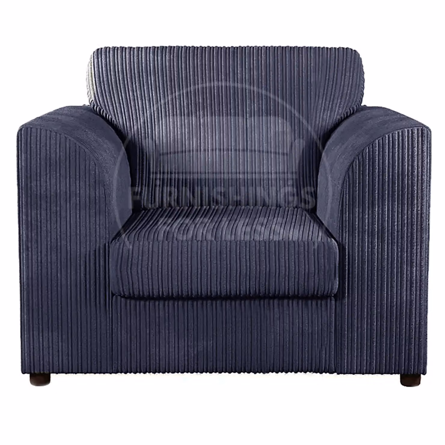 Furnishings For Less UK Luxor Jumbo Cord 3 Piece Sofa Suite in Navy Blue – 3