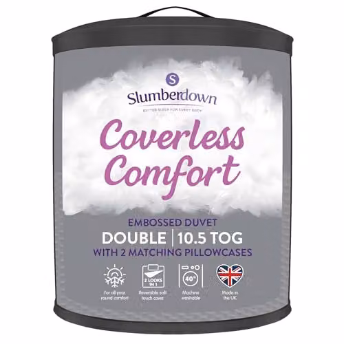 Slumberdown Double Coverless Duvet and Pillowcase Set, 9 Tog, Grey, W/D/H: 200 x 200 cm – 2