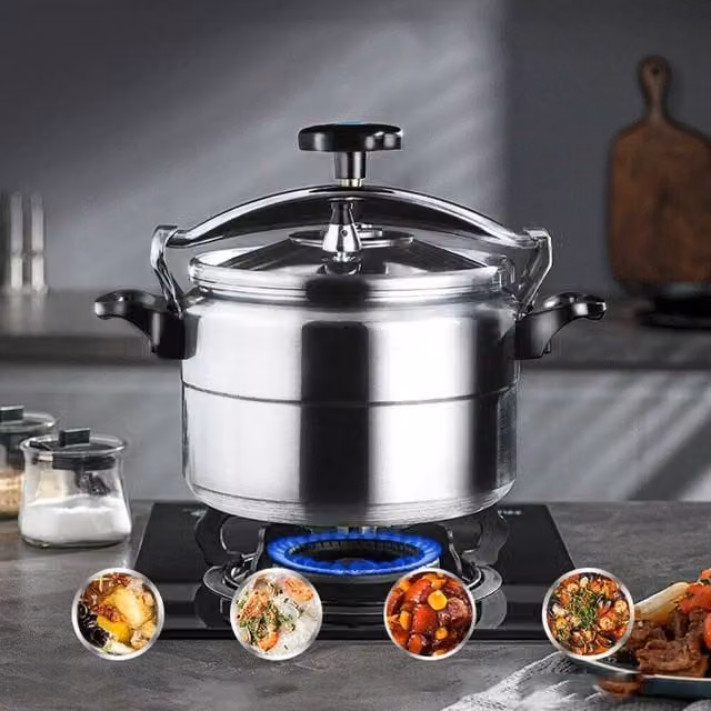 Spetlek 11l Aluminium Pressure Cooker with Lid Latch Indicator in Silver