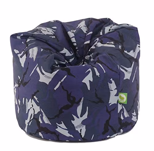 BeanLazy Cotton Urban Camo Camouflage Bean Bag Gaming Chair for Adults in Blue – 1