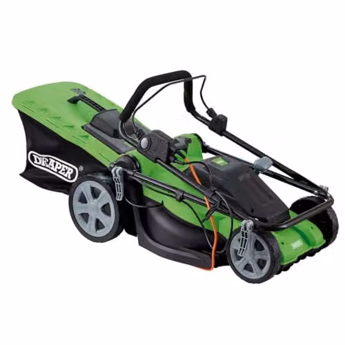 Draper 20535 1600W Corded Electric Lawn Mower, Green and Black, 400mm – 2