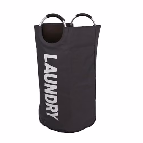 Libbi Lou Black Waterproof Laundry Bag Hamper with Aluminium Handles, 120L, W/D/H: 79 x 43 x 43 cm