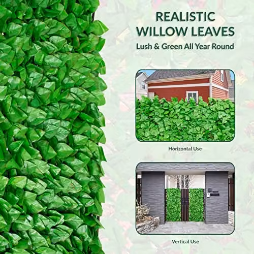 GardenKraft Artificial Ivy Leaf Hedge Privacy Screen, Green, W: 260 cm, H: 70 cm, D: 0 cm – 3