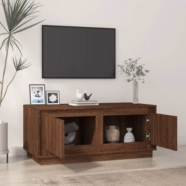 Berkfield Home Modern Brown Oak Decorative Coffee Table, W/D/H: 102 x 50 x 44 cm – 1