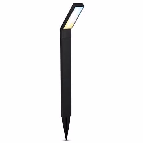 Briloner Black Solar LED Garden Bollard Light with Dusk Sensor and Adjustable Colour Temperature, IP44, H 66 cm x W 50 cm x D 12.5 cm – 7