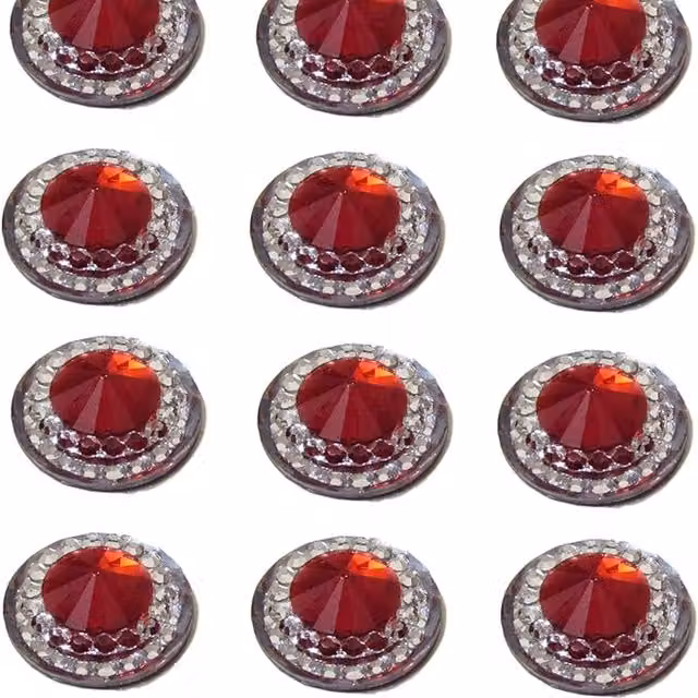 Syntego Pack of 40 Red Round Gems