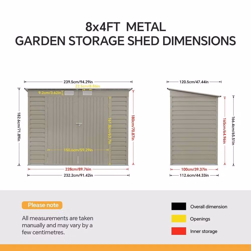 FORGEVIO Grey Galvanised Steel Outdoor Garden Shed – 2