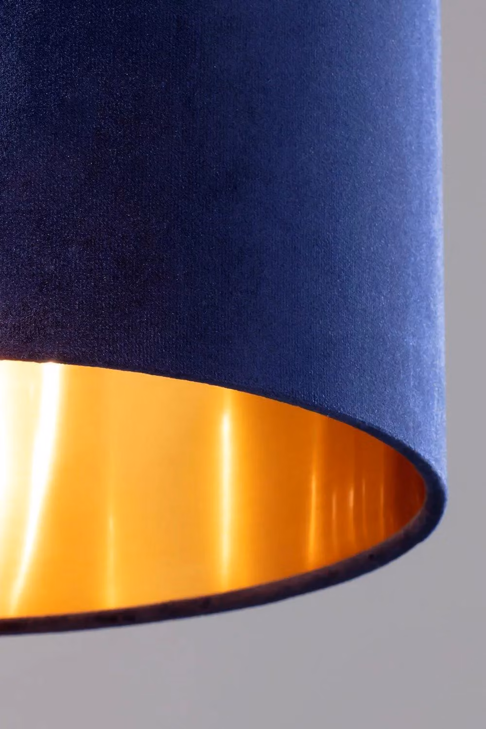 BHS Lighting Navy Blue Velvet Cylinder Easy Fit Light Shade, Diameter: 30 cm, Height: 21 cm – 2