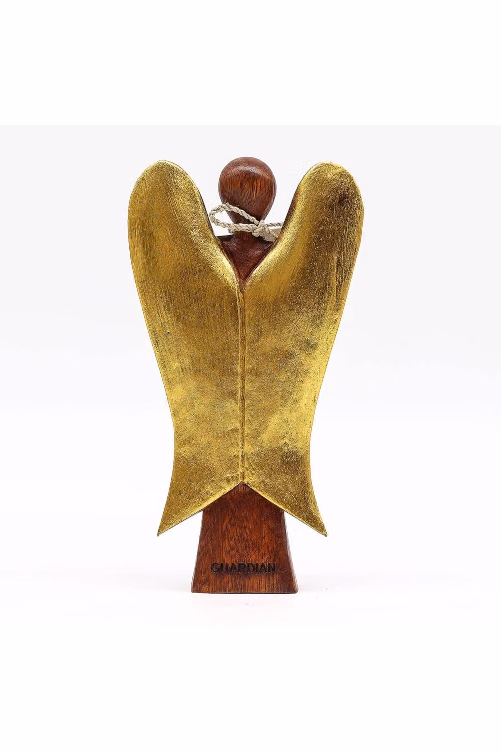 KDMD Hati Hati Angel Guardian Handcrafted Suar Wood Figurine, Brown, Height: 20 cm – 2